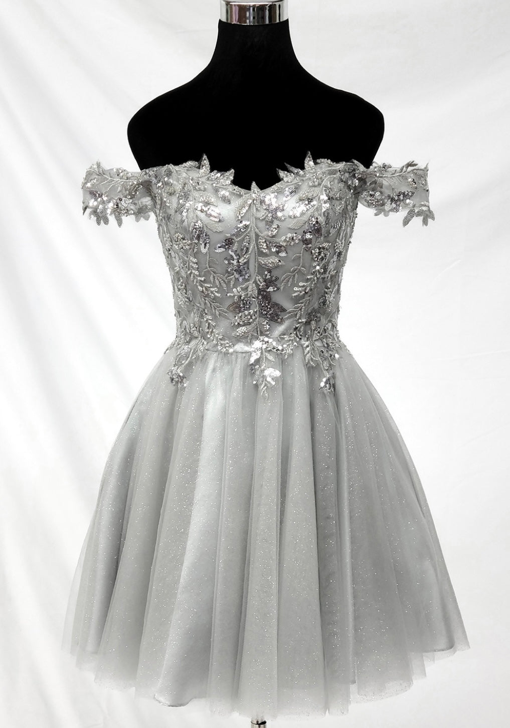 Chicas J051 Cocktail A-Line Short Sequin Embroidered Tulle Dress