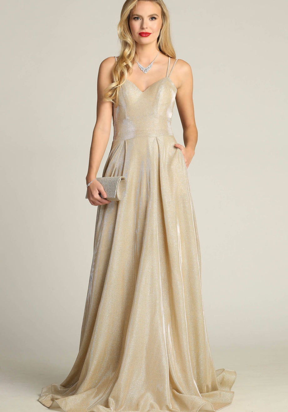 Chicas 4022 Glam Prom Blue A-Line Sweetheart Floor-Length Fabric Dress