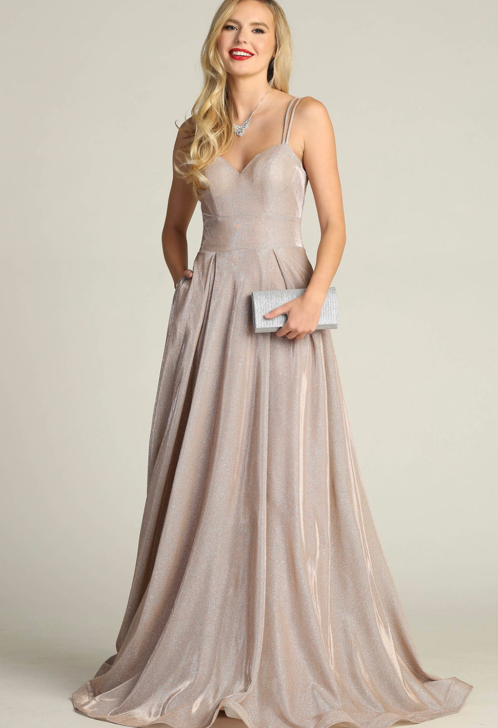 Chicas 4022 Glam Prom Blue A-Line Sweetheart Floor-Length Fabric Dress