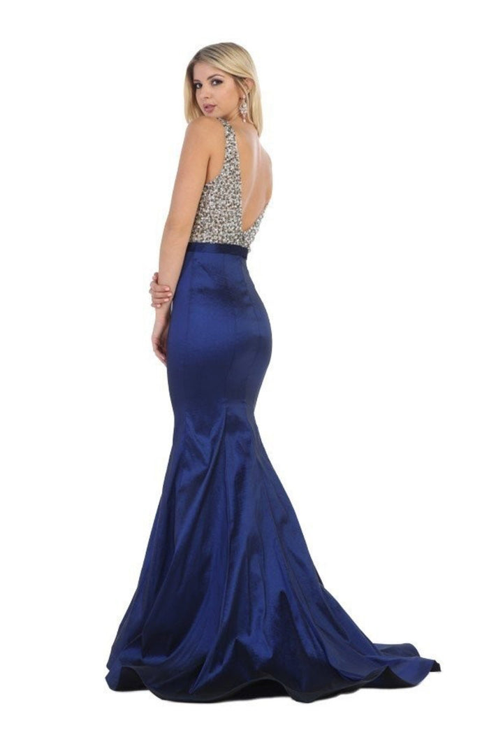 Chicas CC3023 Floor-Length Mermaid Long Chic Style Fabric Dress