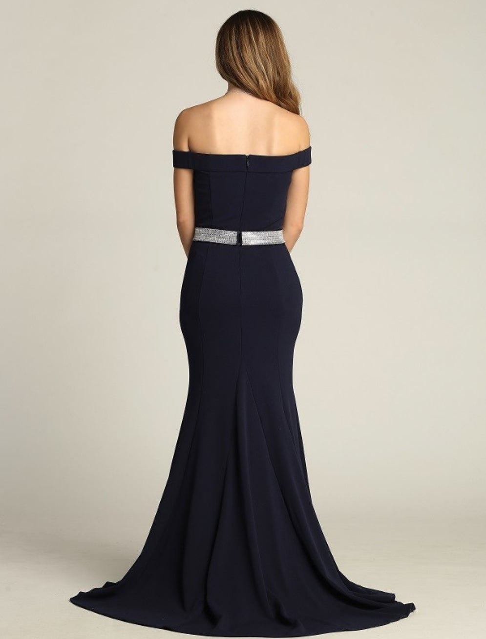 Chicas SS2014 Off-Shoulder Floor-Length Beaded Formal Fabric Dress