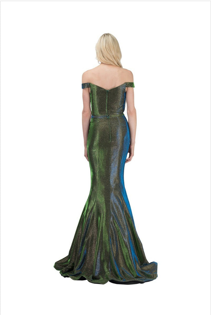 Chicas BT9020 Mermaid Off-Shoulder Chic Style Fabric Dress