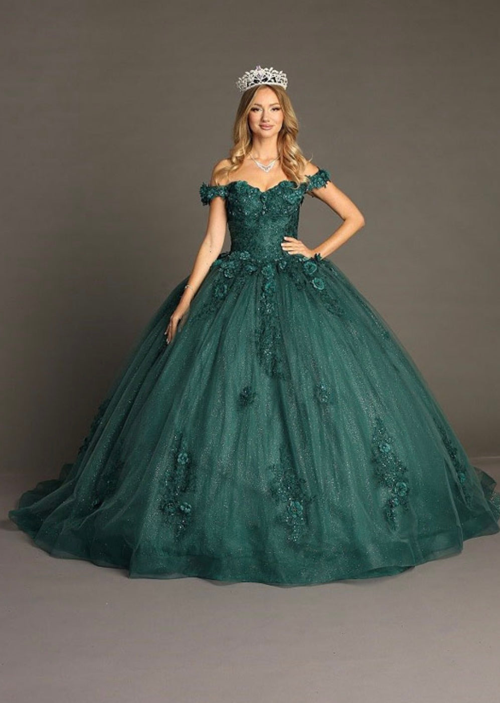 Chicas HF3066 Printed BallDress Sweetheart Floral Tulle Dress