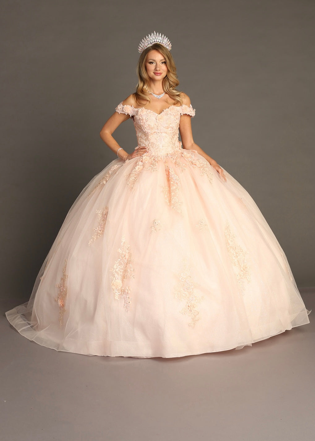 Chicas HF3066 Printed BallDress Sweetheart Floral Tulle Dress