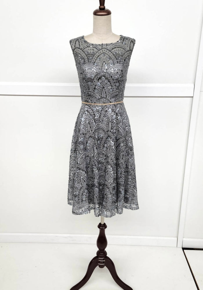 Chicas J028 Cocktail Royal A-Line Sleeveless Short Sequin Fabric Dress