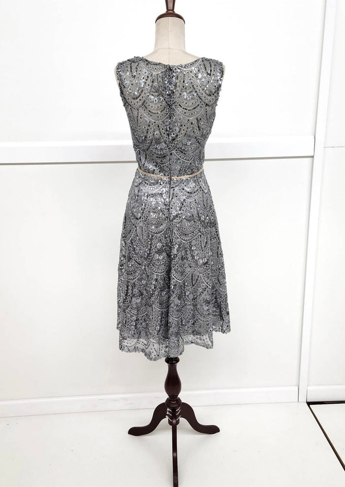 Chicas J028 Cocktail Royal A-Line Sleeveless Short Sequin Fabric Dress