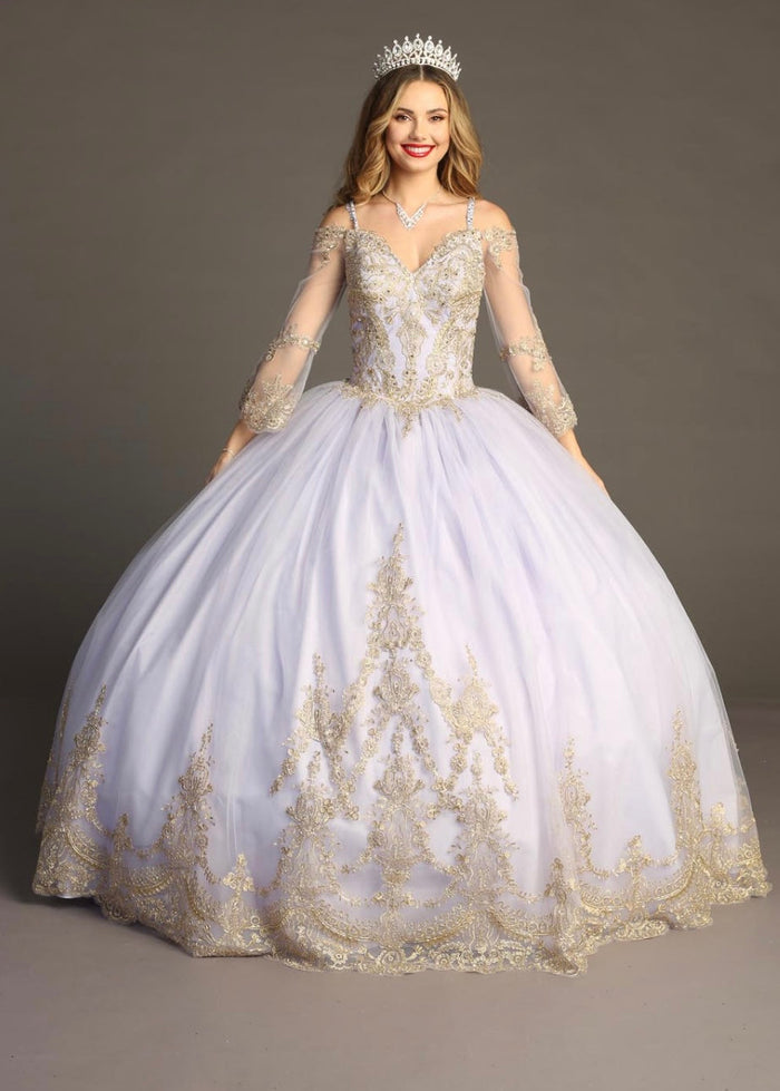 Chicas F3033L Romantic Quinceañera Royal BallDress Sweetheart Long Tulle Dress