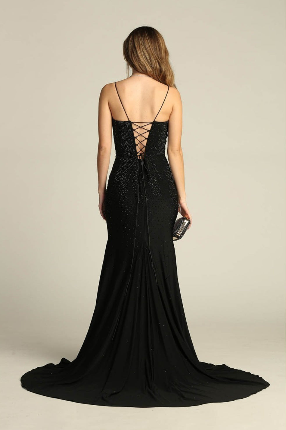Chicas YG5026 Floor-Length Long Short Strappy Chic Style Fabric Dress