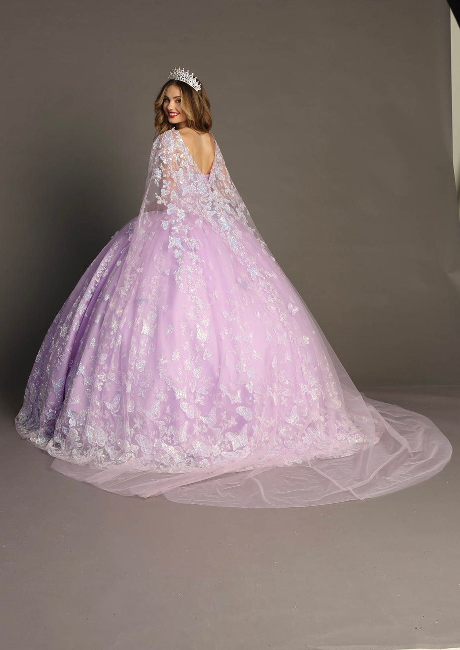 Chicas HF3097 Lilac BallDress Sweetheart Butterfly Tulle Dress