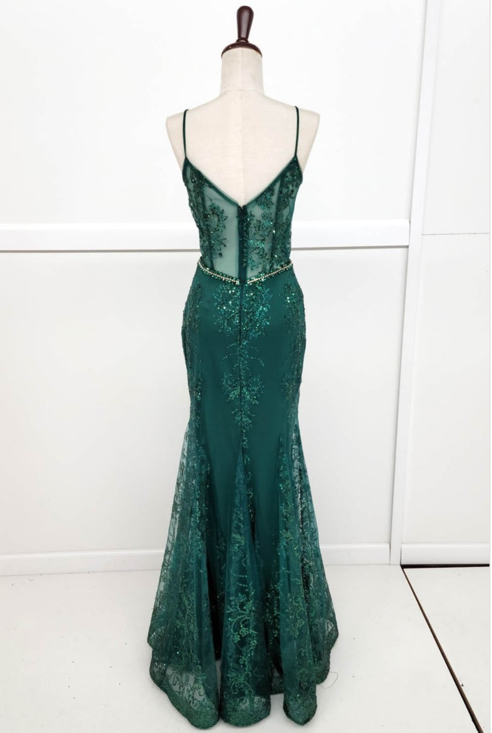 Chicas 4030 Long Mermaid Maxi Beaded Sequin Strappy Fabric Dress