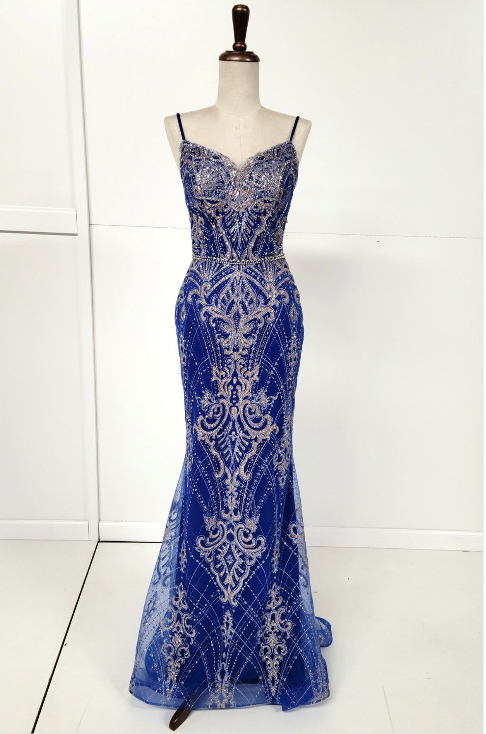 Chicas HF3053 Mermaid Floor-Length Strappy Formal Style Fabric Dress