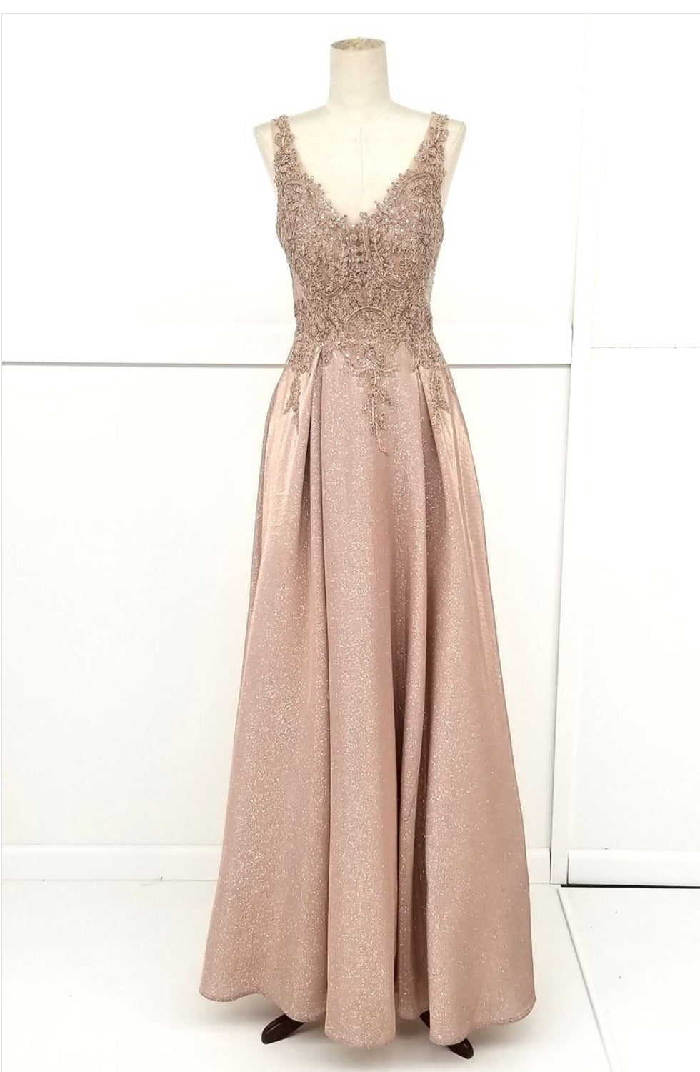Chicas DM4017 Bridal V-Neck Long Pocket Style Fabric Dress
