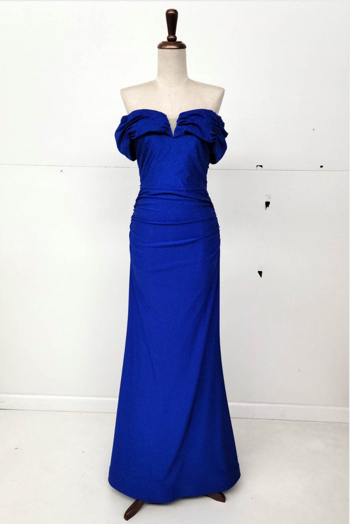 Chicas C325 Solid-Color Mermaid Off-Shoulder Convertible-Straps Fabric Dress