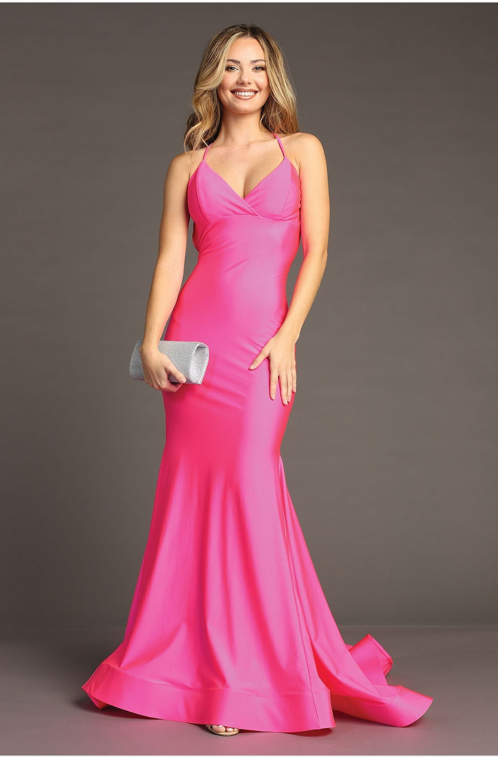 Chicas YG5024 Solid-Color Mermaid Chic Style Fabric Dress