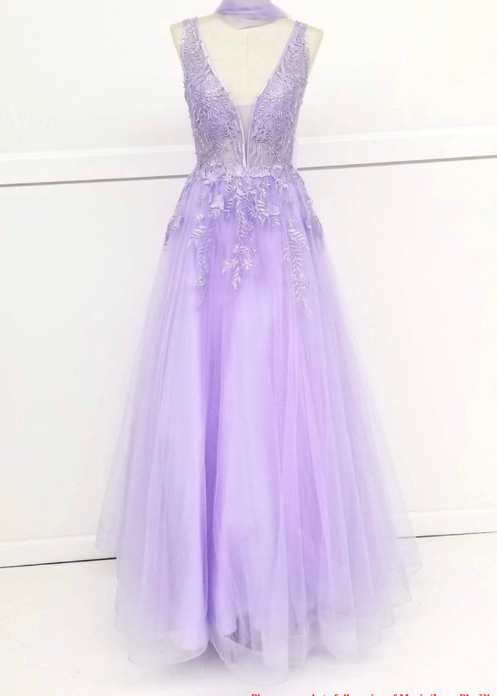 Chicas YG5023 Elegant Printed Prom Blush A-Line Illusion Tulle Dress