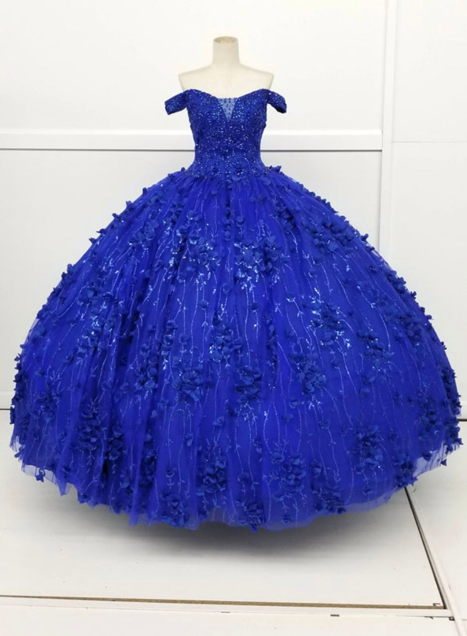 Chicas HF3038 Printed Royal BallDress Sweetheart Floral Tulle Dress