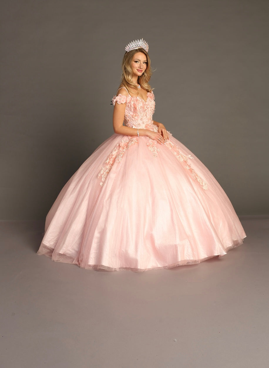 Chicas G20201 Romantic Printed Glitter Quinceañera Royal BallDress Tulle Dress
