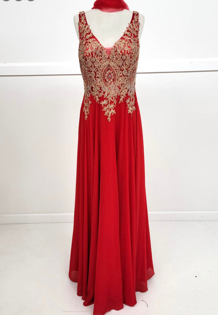 Chicas DM4006 Elegant Evening Black A-Line Sleeveless Floor-Length Chiffon Dress