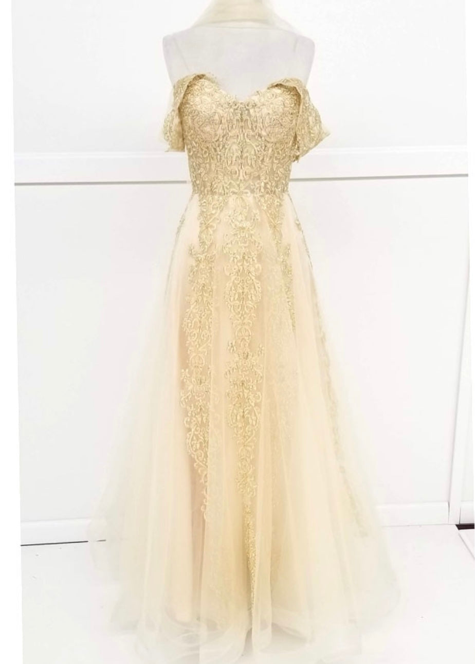 Chicas CA1103 Evening White A-Line Sweetheart Floor-Length Tulle Dress