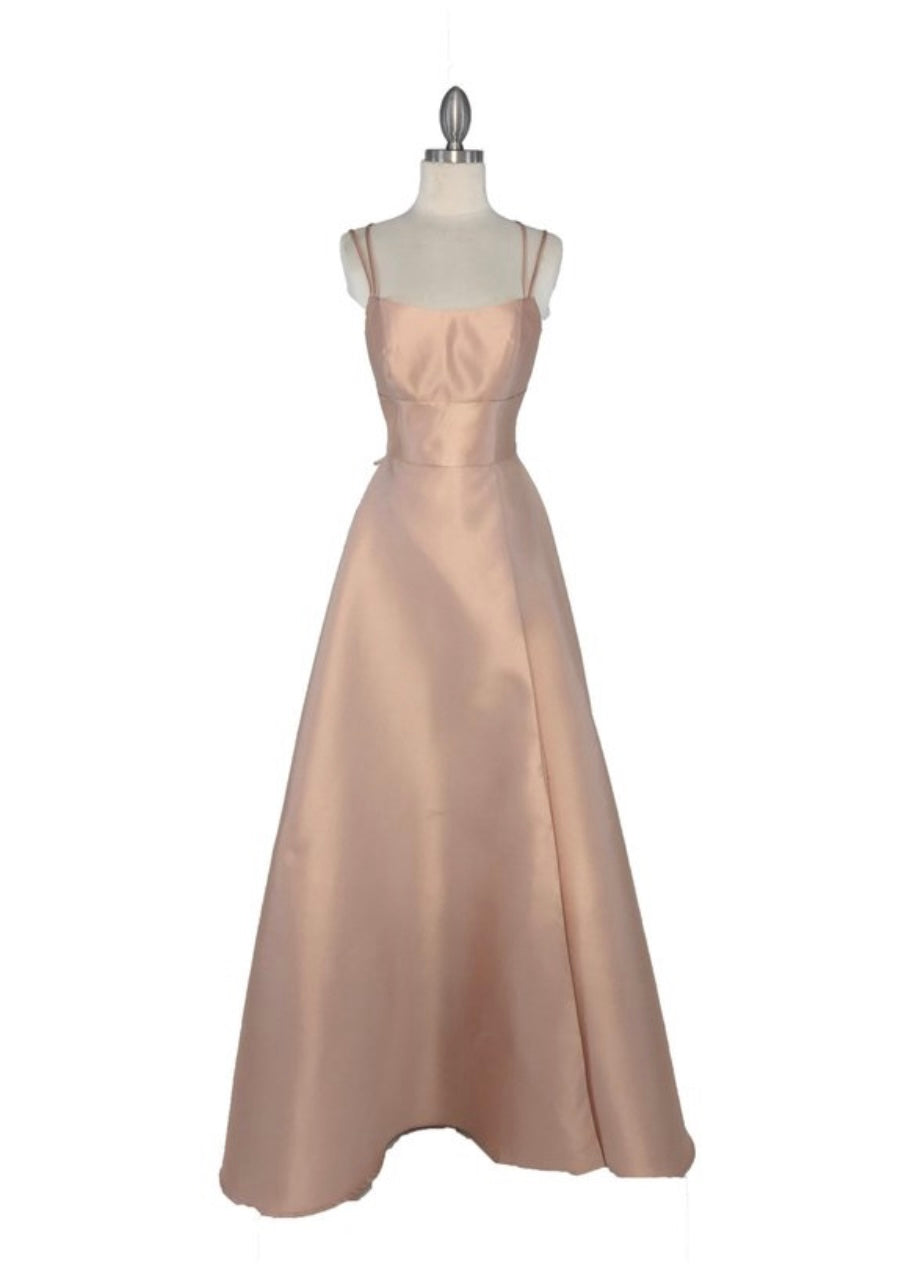 Chicas C7070 Elegant Evening Royal A-Line Spaghetti-Strap Floor-Length Satin Dress