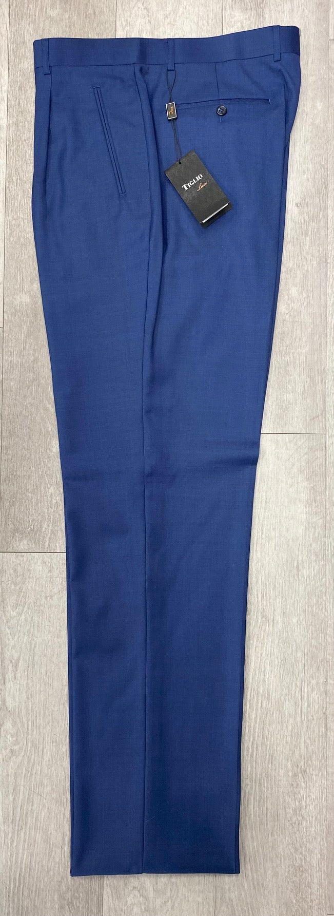 Tiglio Luxe Comfort Fit Wool Pleated Pants Blue