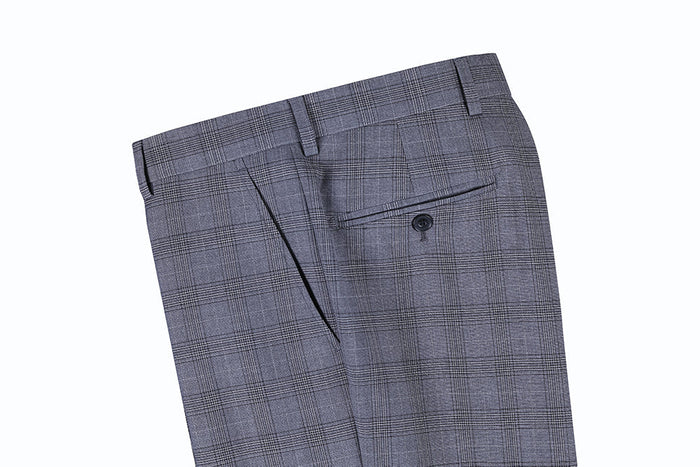 San Gemini 3 Piece Gray Glen Plaid Suit
