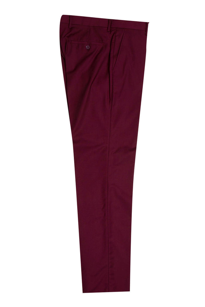 Burgundy Slim Fit Tuxedo with Large Black Shawl Lapel – 3 Piece Wedding & Prom Set