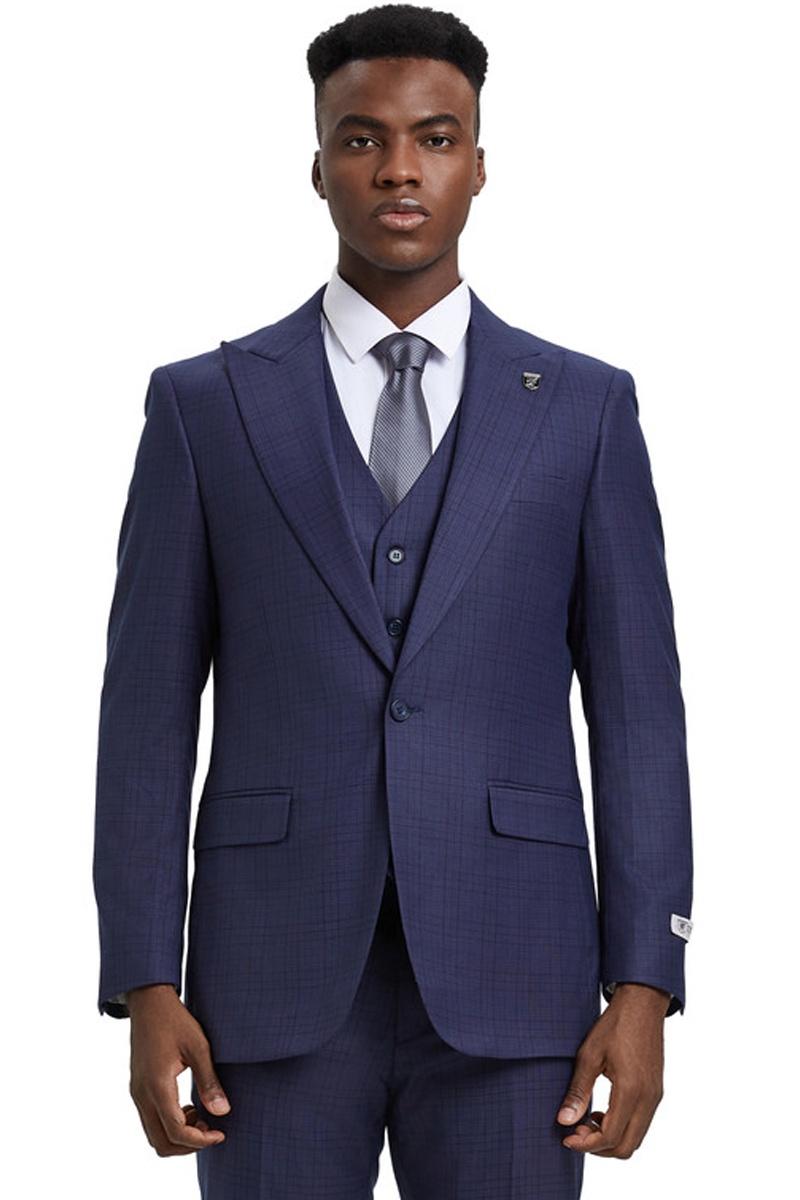 Stacy Adams Eggplant Purple Plaid Suit