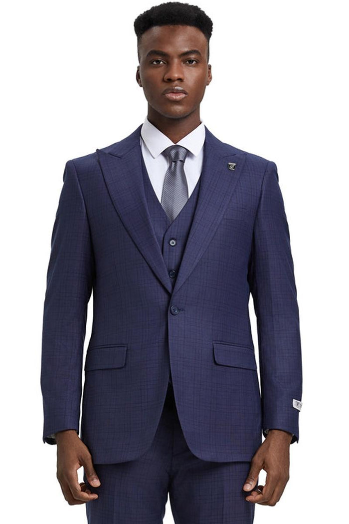 Stacy Adams Eggplant Purple Plaid Suit