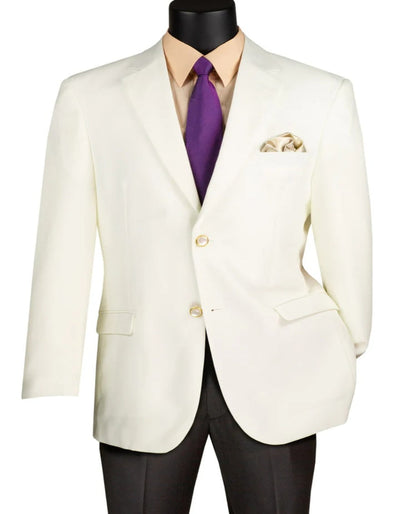 Classic Fit Ivory Poplin Club Sport Coat Blazer