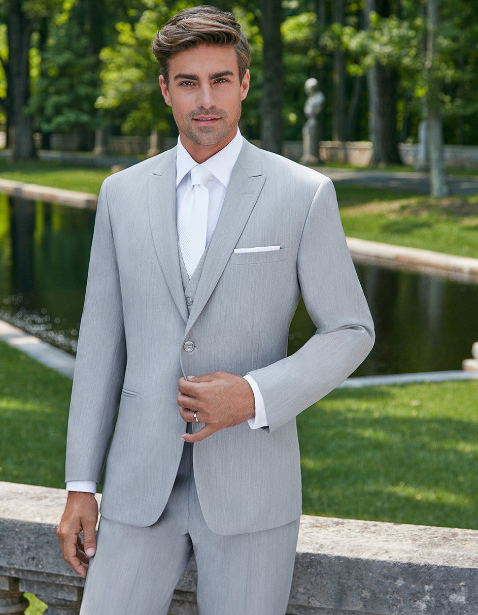 Light Grey Grenada 2 Button Peak Lapel Tuxedo