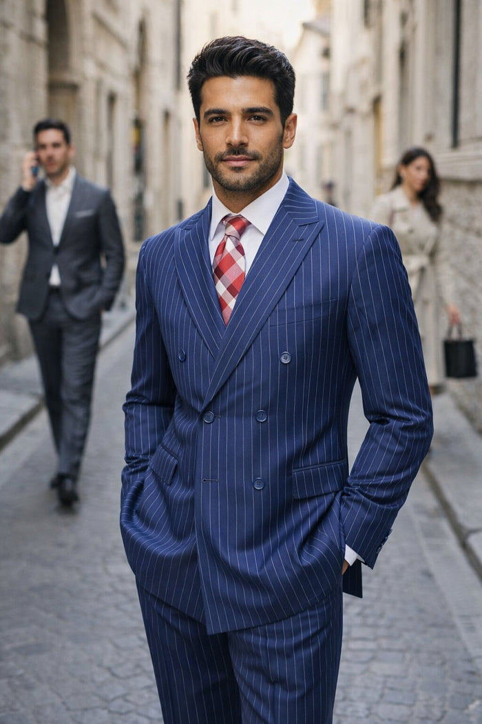 Indigo Blue 1920s Pinstripe Men’s Suit