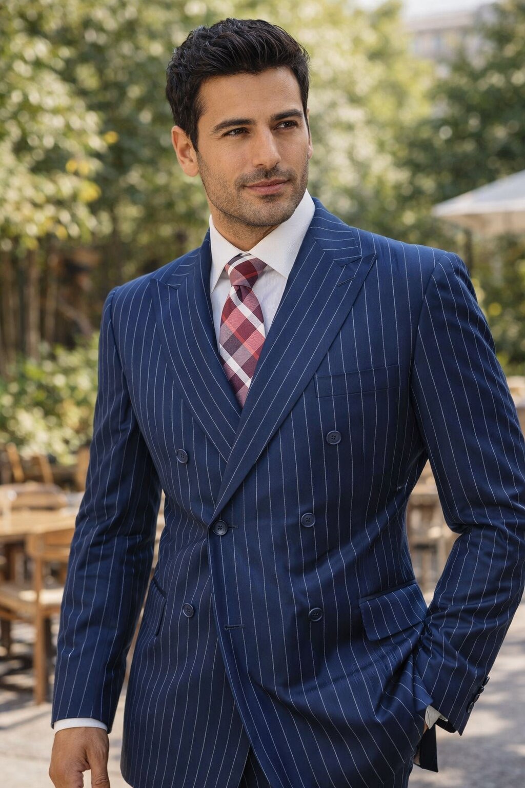 Indigo Blue 1920s Pinstripe Men’s Suit