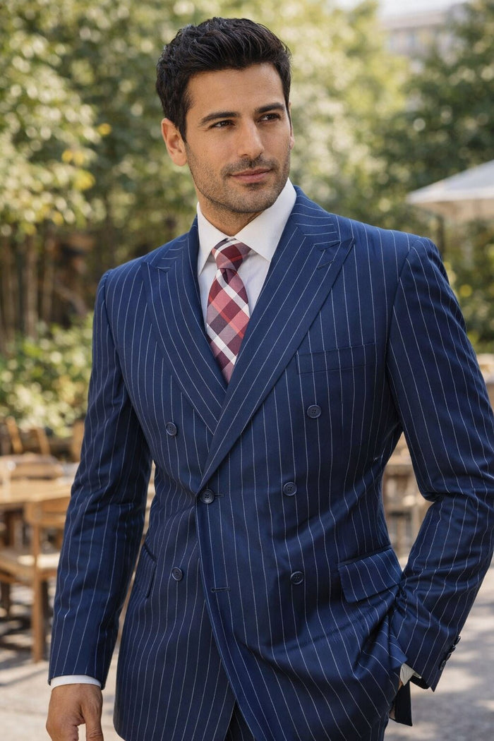Indigo Blue 1920s Pinstripe Men’s Suit