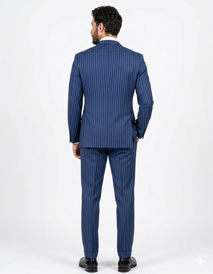 Indigo Blue 1920s Pinstripe Men’s Suit