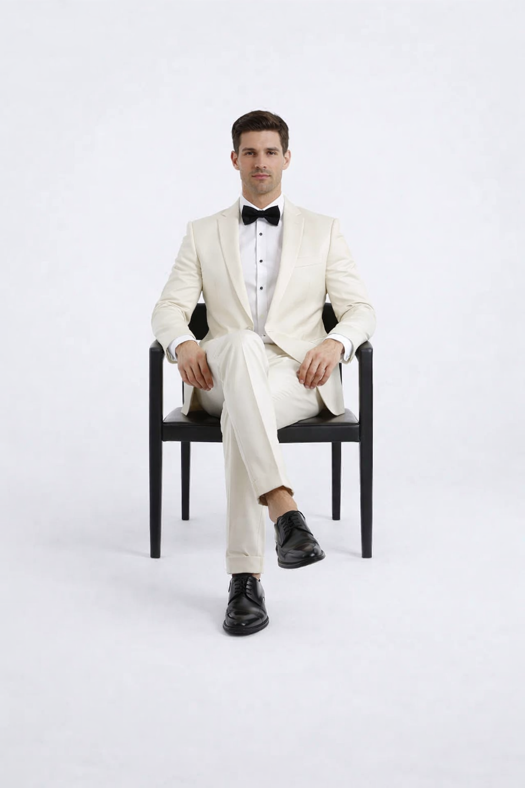 Ivory Wedding Tuxedo for Men | Slim Fit Peak Lapel Design