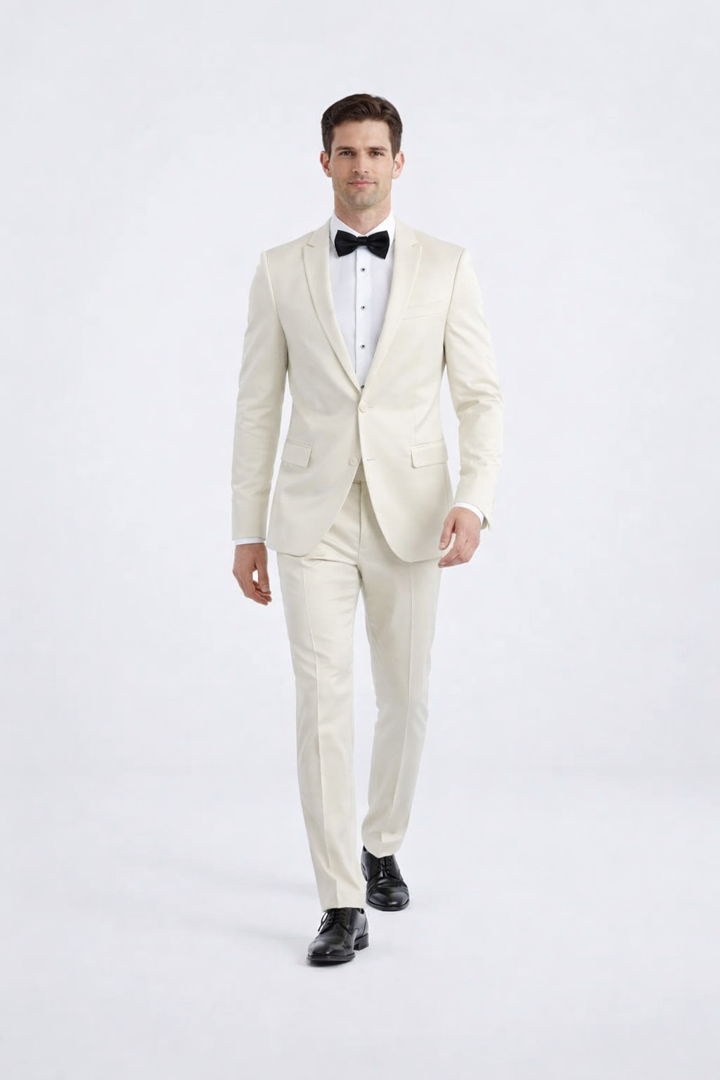 Ivory Wedding Tuxedo for Men | Slim Fit Peak Lapel Design