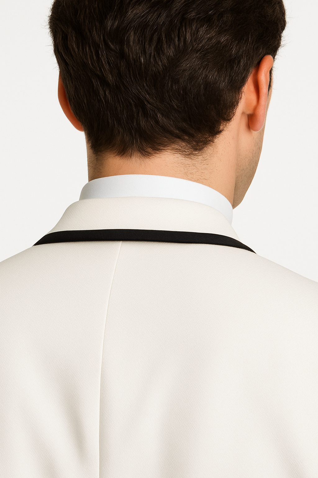 Men's One Button Tuxedo Shawl Black Lapel classy Ivory Suit