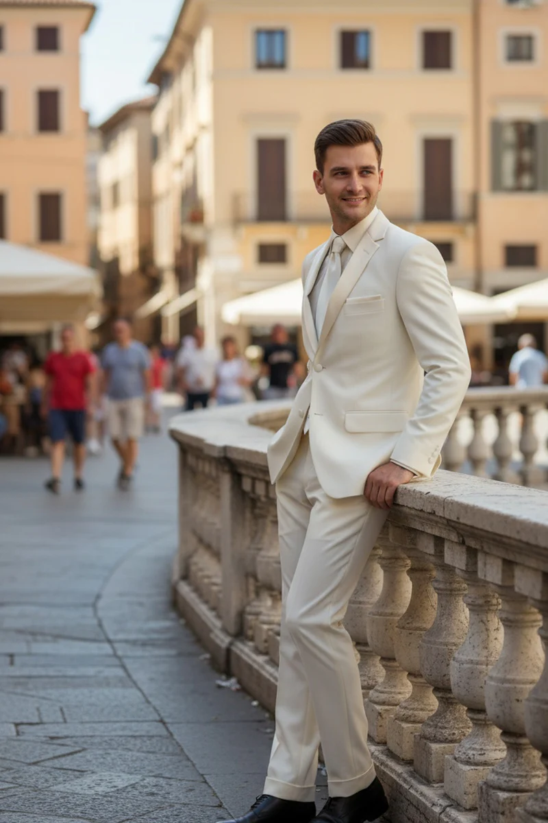 Ivory 2-Button Notch Tuxedo