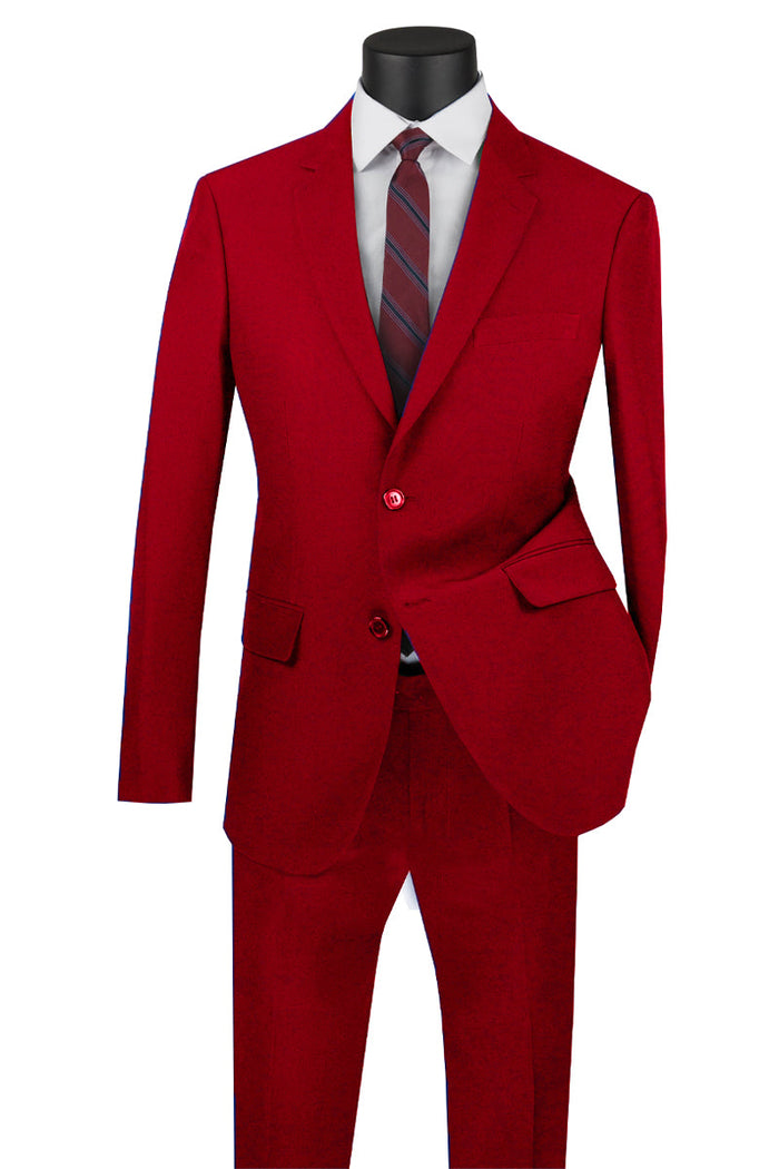 Basic 2 Button Classic Fit Poplin Suit by Vinci
