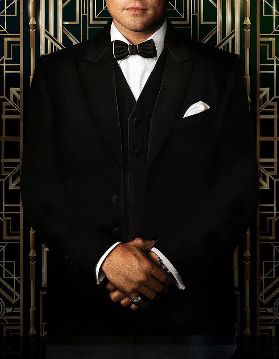 Great Gatsby Black Vested Tuxedo