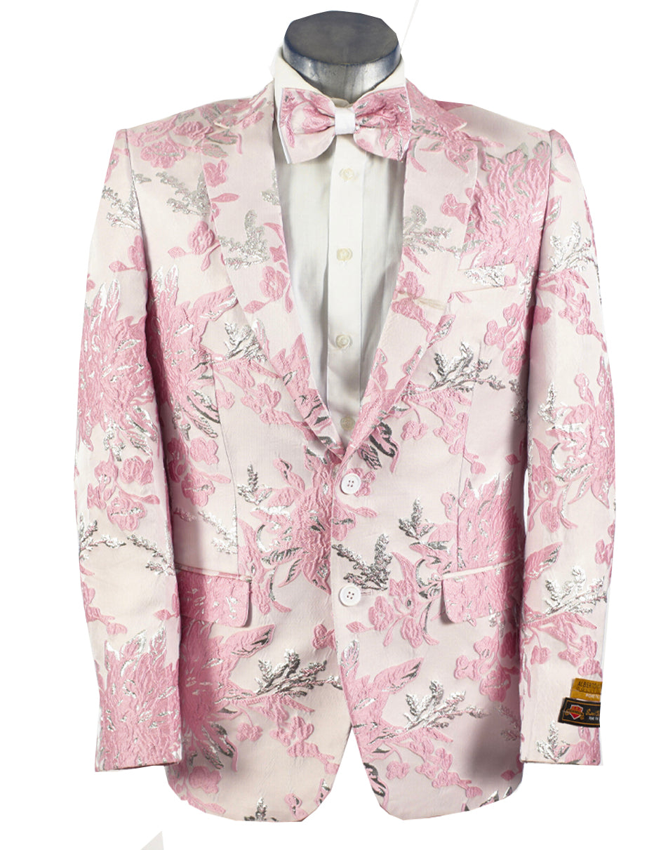 Mens Floral Paisley 2 Button Tuxedo Blazer