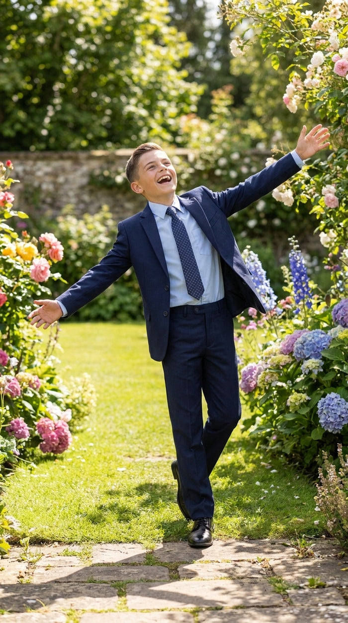 Boys’ Navy Blue 2-Piece Suit – Toddler and Kids Wedding, Church and Formal Suit