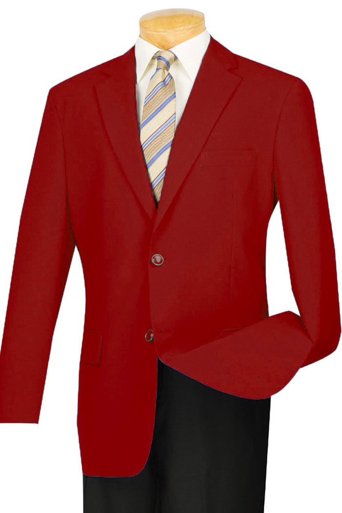 Burgundy 2-Button Poplin Blazer for Men