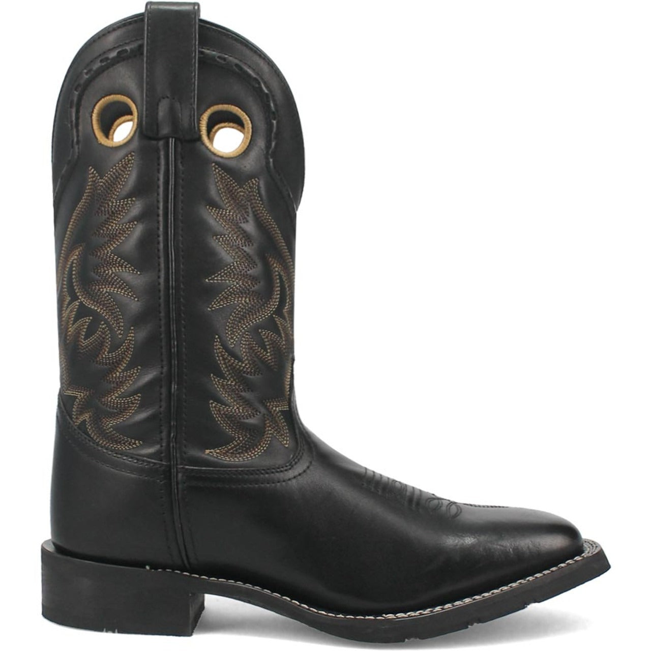 Laredo Kane Black Leather Square Toe Boots Men