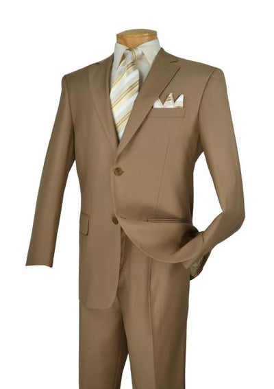 Khaki 2 Button Men's Suits 2 Piece Italian Cut