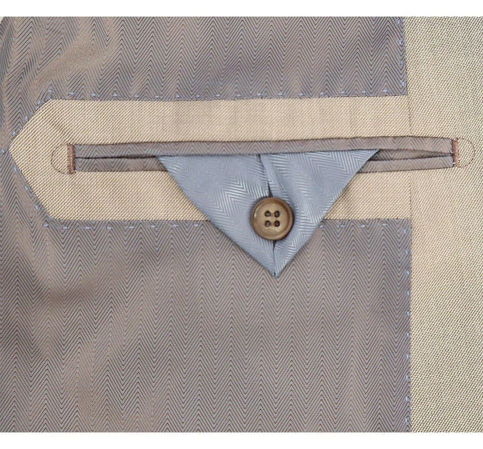 Men's Two Button Slim Fit Khaki Suit