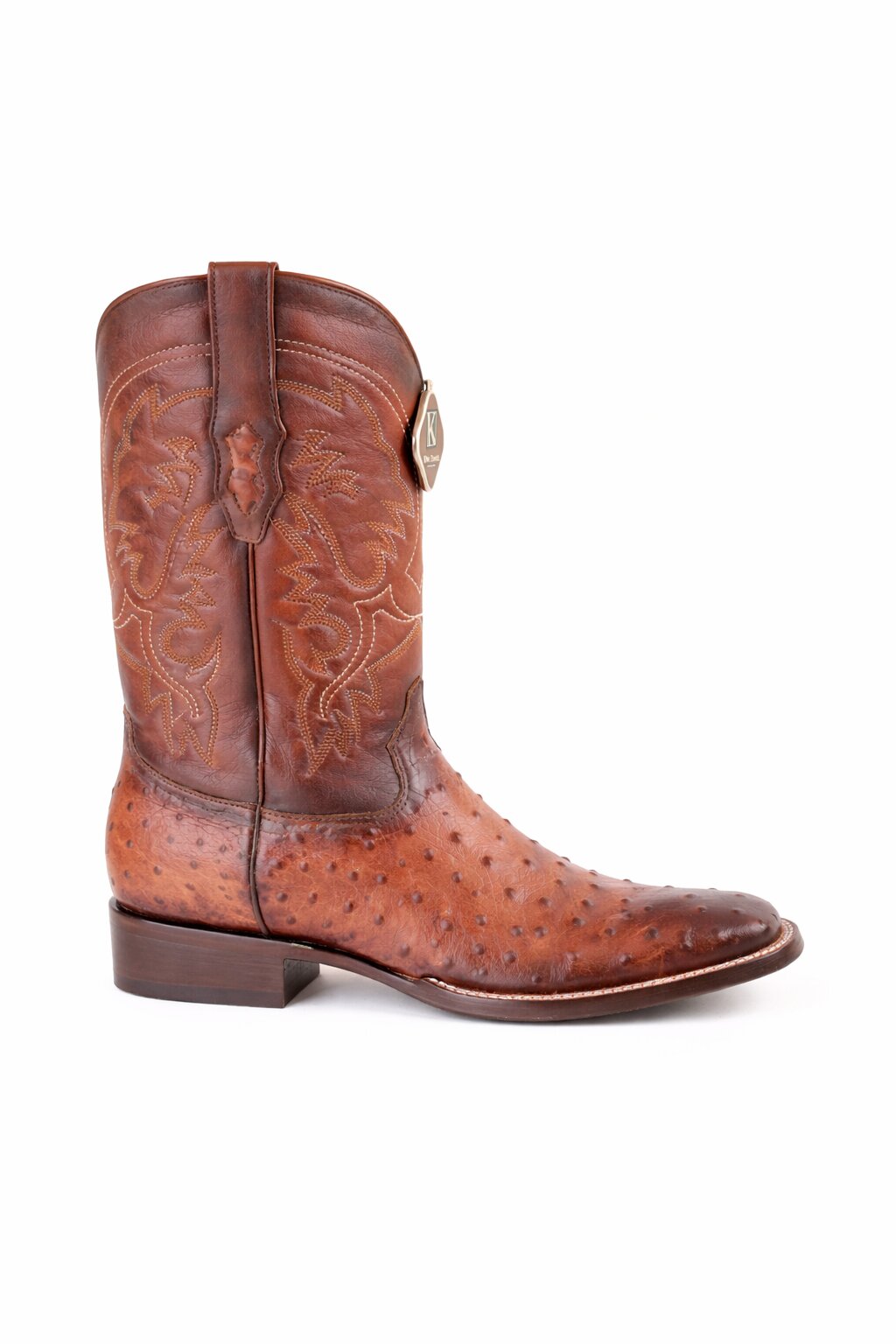 King Exotic Faded Cognac Ostrich Cowboy Boots