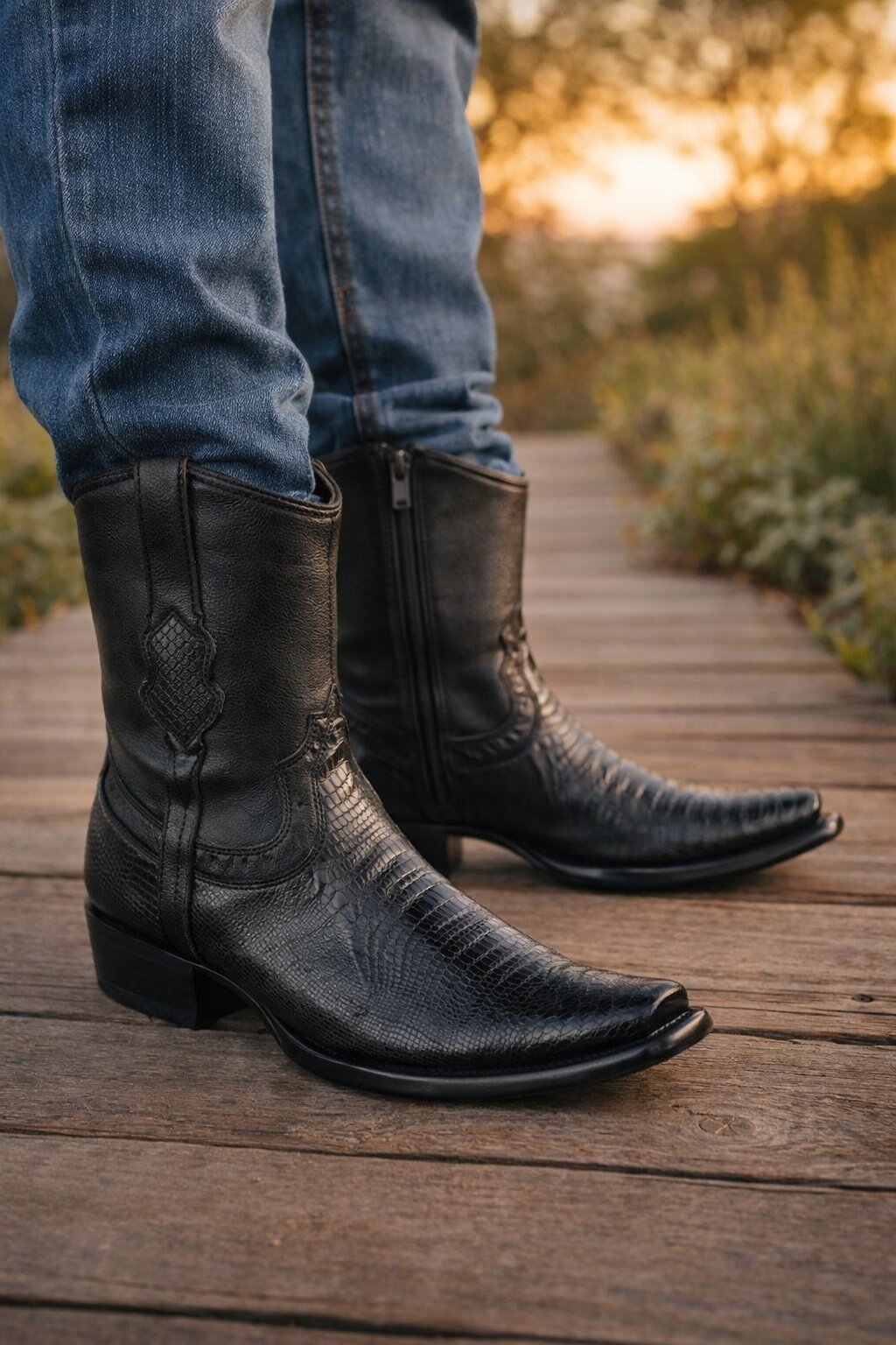 King Exotic Lizard Teju Dubai Toe Boots