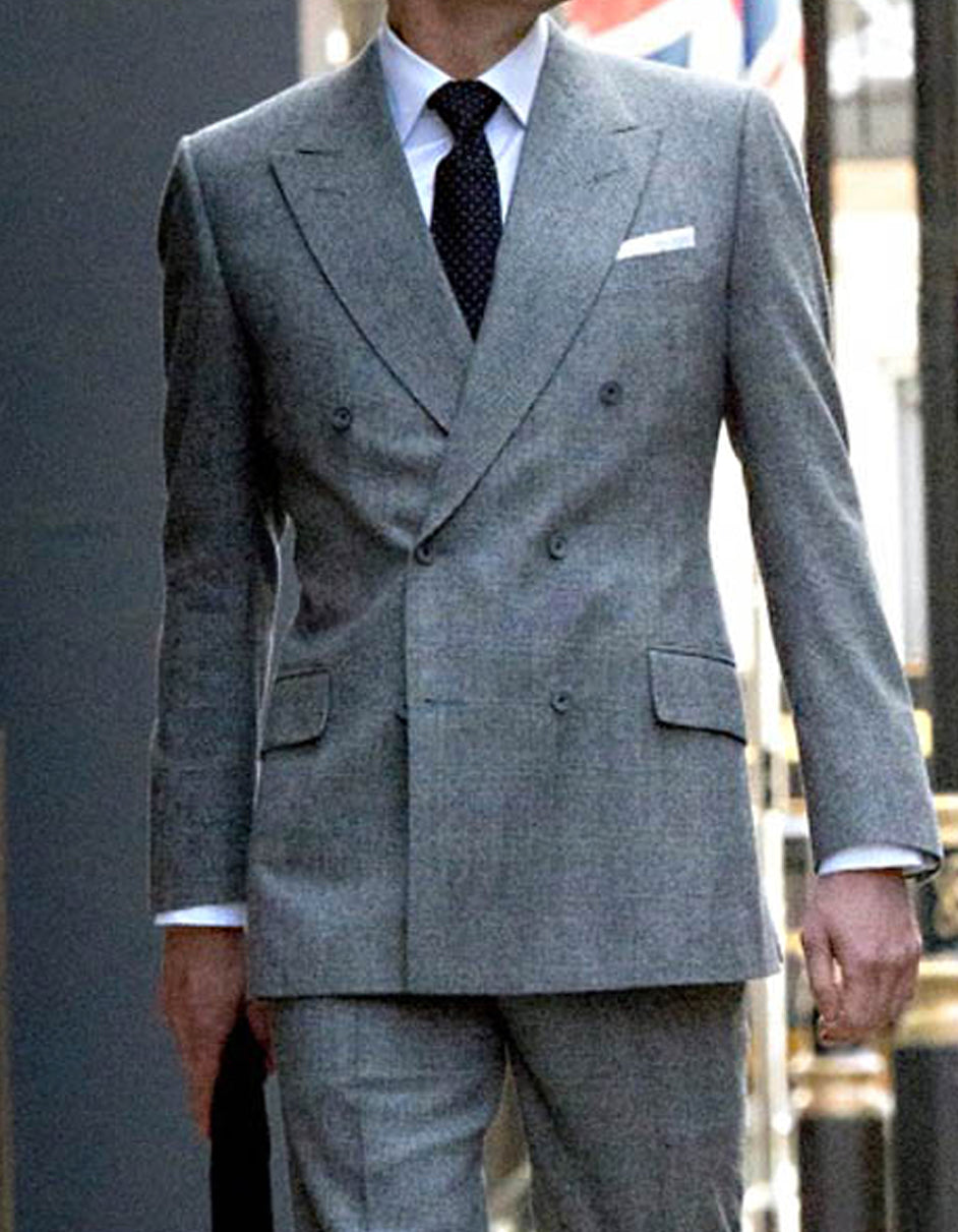 Kingsman Double Breasted Grey Suit for Men